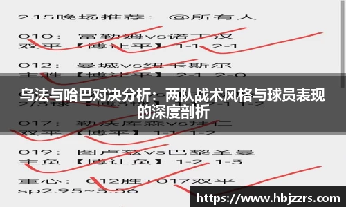 乌法与哈巴对决分析：两队战术风格与球员表现的深度剖析
